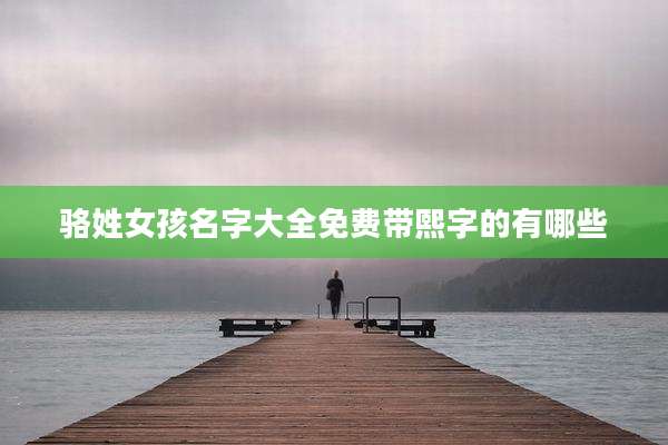 骆姓女孩名字大全免费带熙字的有哪些