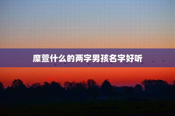 糜萱什么的两字男孩名字好听