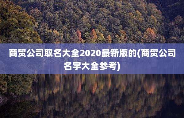 商贸公司取名大全2020最新版的(商贸公司名字大全参考)
