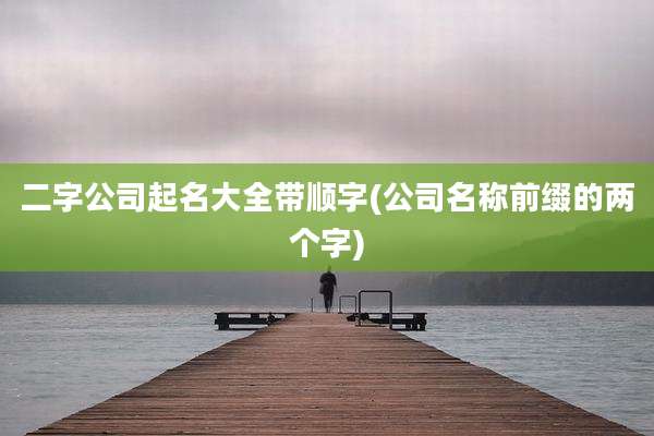 二字公司起名大全带顺字(公司名称前缀的两个字)
