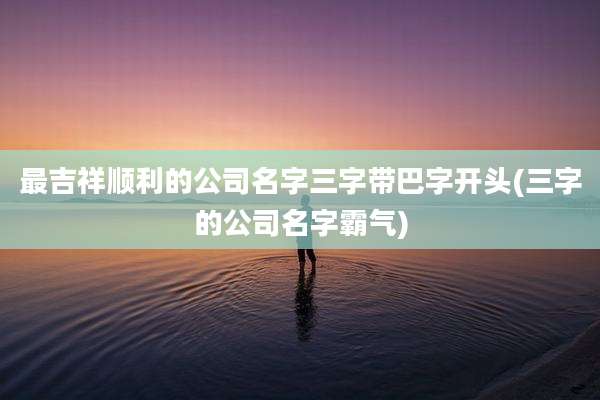 最吉祥顺利的公司名字三字带巴字开头(三字的公司名字霸气)