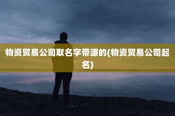 物资贸易公司取名字带源的(物资贸易公司起名)