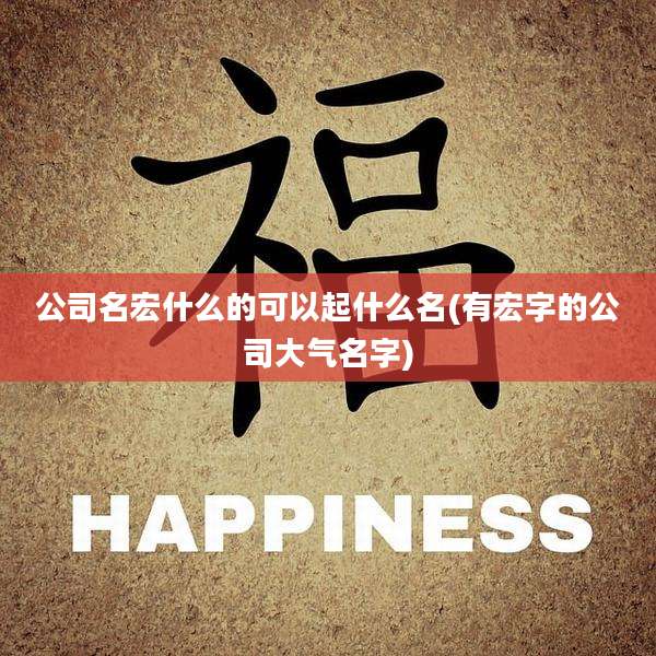 公司名宏什么的可以起什么名(有宏字的公司大气名字)