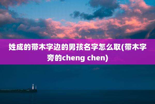 姓成的带木字边的男孩名字怎么取(带木字旁的cheng chen)