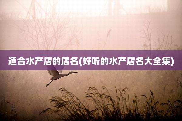 适合水产店的店名(好听的水产店名大全集)