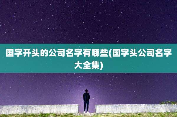 国字开头的公司名字有哪些(国字头公司名字大全集)