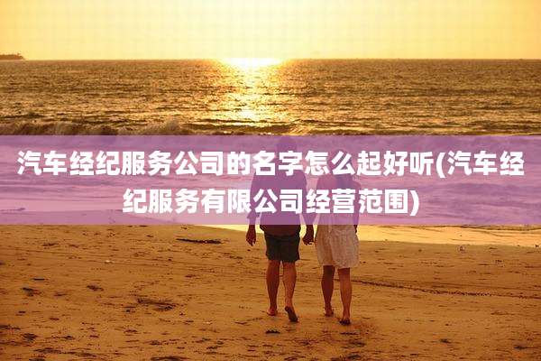汽车经纪服务公司的名字怎么起好听(汽车经纪服务有限公司经营范围)