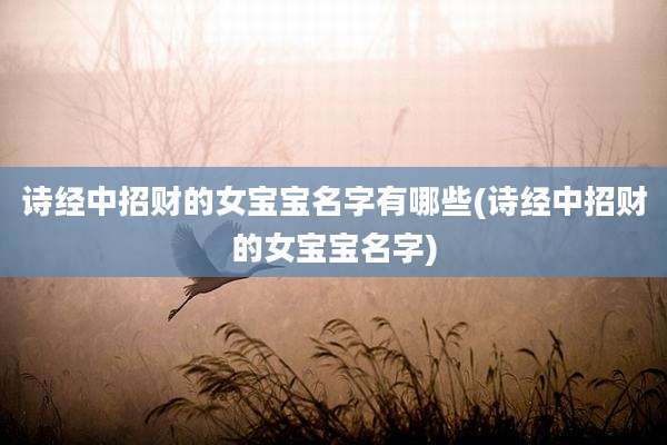 诗经中招财的女宝宝名字有哪些(诗经中招财的女宝宝名字)