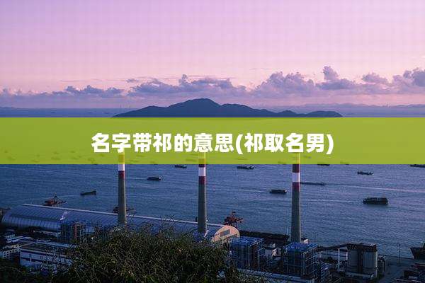 名字带祁的意思(祁取名男)