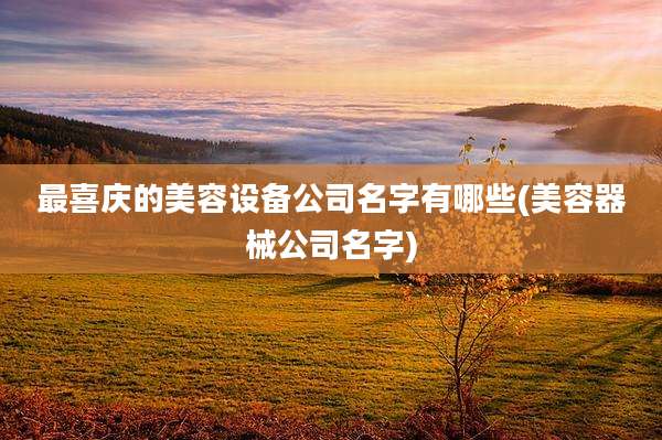 最喜庆的美容设备公司名字有哪些(美容器械公司名字)