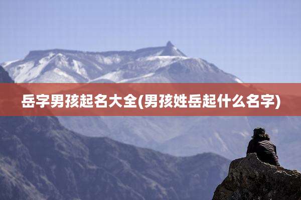 岳字男孩起名大全(男孩姓岳起什么名字)