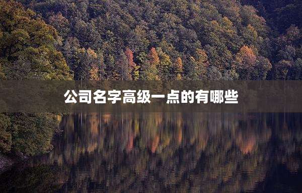 公司名字高级一点的有哪些