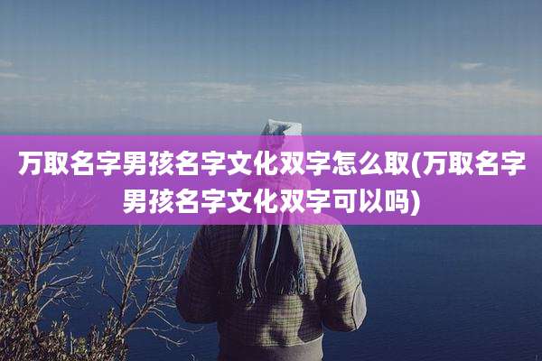 万取名字男孩名字文化双字怎么取(万取名字男孩名字文化双字可以吗)