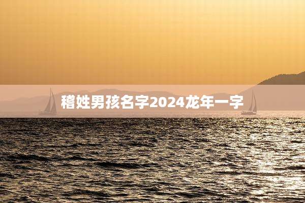 稽姓男孩名字2024龙年一字