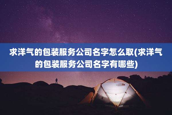 求洋气的包装服务公司名字怎么取(求洋气的包装服务公司名字有哪些)