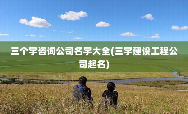 三个字咨询公司名字大全(三字建设工程公司起名)