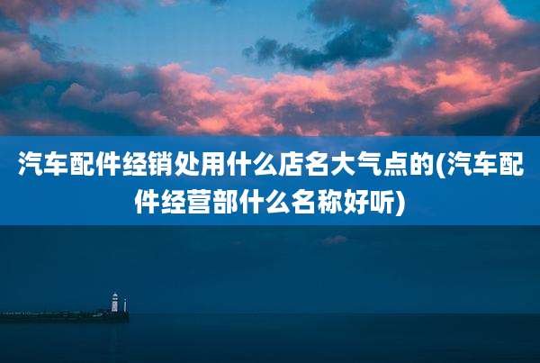 汽车配件经销处用什么店名大气点的(汽车配件经营部什么名称好听)