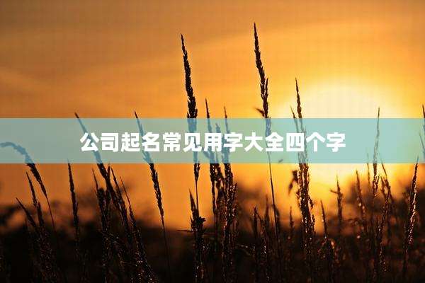 公司起名常见用字大全四个字