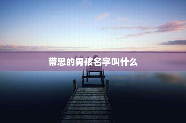 带思的男孩名字叫什么