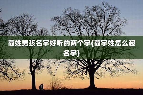 简姓男孩名字好听的两个字(简字姓怎么起名字)