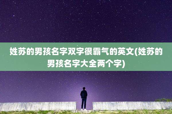 姓苏的男孩名字双字很霸气的英文(姓苏的男孩名字大全两个字)