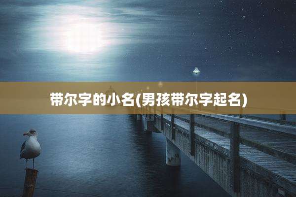 带尔字的小名(男孩带尔字起名)