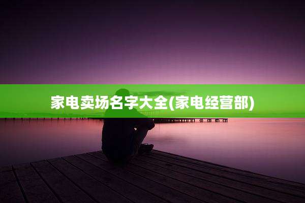 家电卖场名字大全(家电经营部)