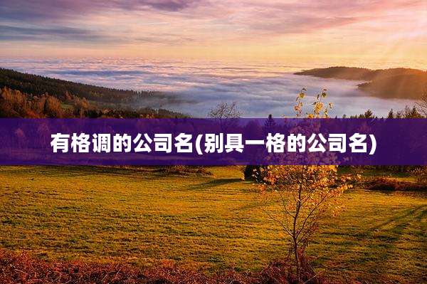 有格调的公司名(别具一格的公司名)
