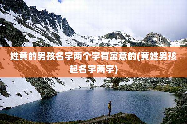 姓黄的男孩名字两个字有寓意的(黄姓男孩起名字两字)