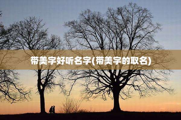 带美字好听名字(带美字的取名)