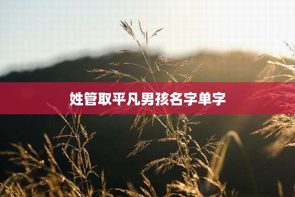 姓管取平凡男孩名字单字