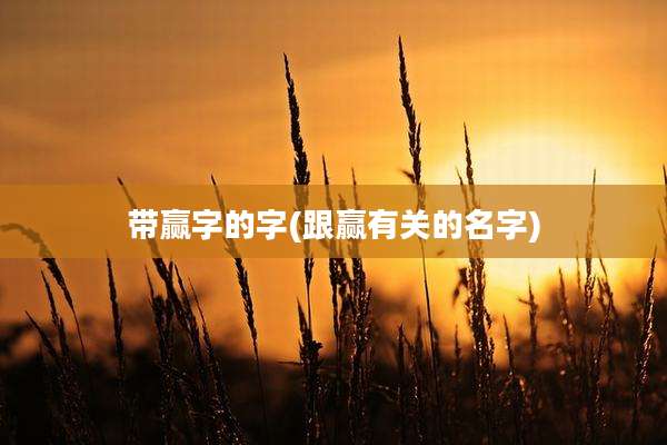 带赢字的字(跟赢有关的名字)
