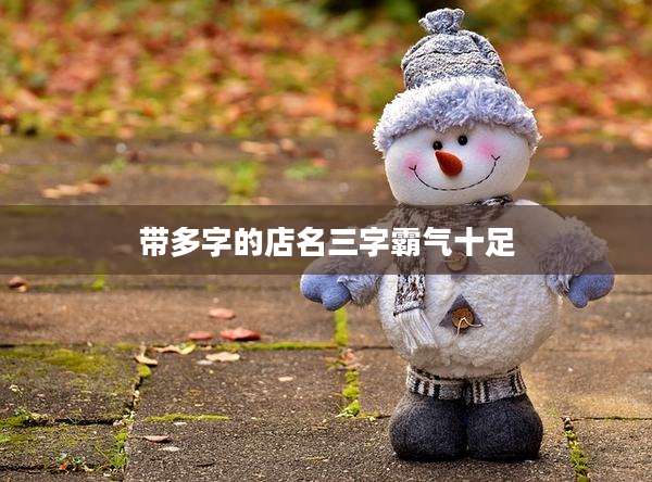 带多字的店名三字霸气十足