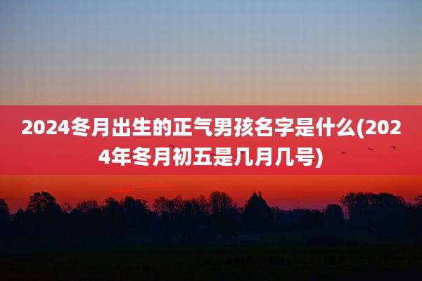 2024冬月出生的正气男孩名字是什么(2024年冬月初五是几月几号)