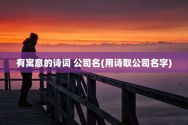 有寓意的诗词 公司名(用诗取公司名字)
