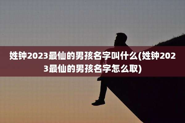 姓钟2023最仙的男孩名字叫什么(姓钟2023最仙的男孩名字怎么取)