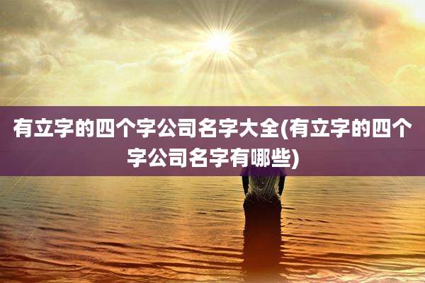 有立字的四个字公司名字大全(有立字的四个字公司名字有哪些)