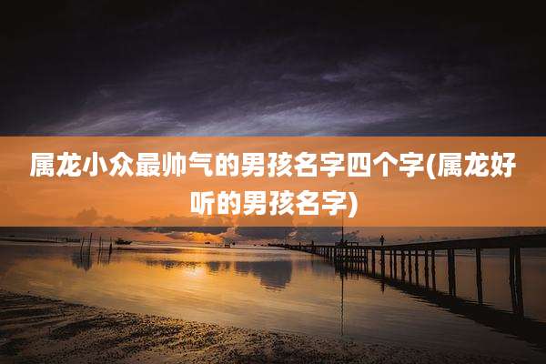 属龙小众最帅气的男孩名字四个字(属龙好听的男孩名字)