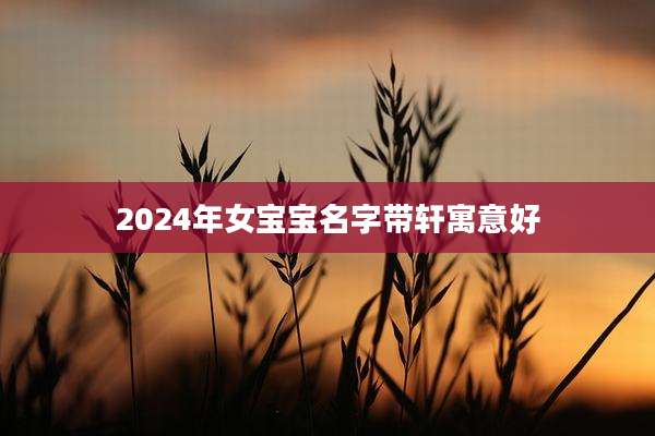 2024年女宝宝名字带轩寓意好