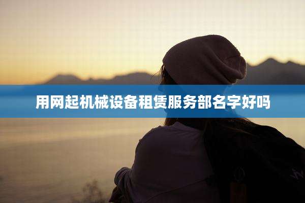 用网起机械设备租赁服务部名字好吗