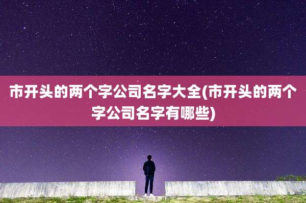 市开头的两个字公司名字大全(市开头的两个字公司名字有哪些)