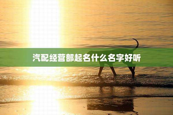 汽配经营部起名什么名字好听