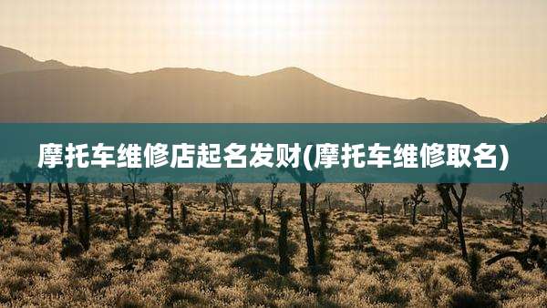 摩托车维修店起名发财(摩托车维修取名)