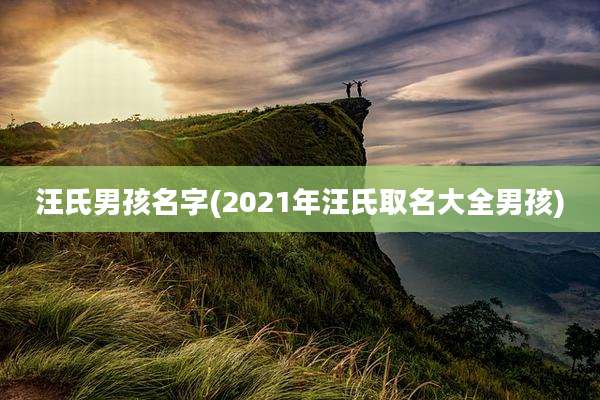 汪氏男孩名字(2021年汪氏取名大全男孩)