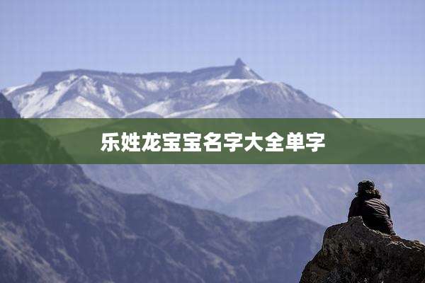 乐姓龙宝宝名字大全单字