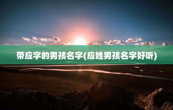 带应字的男孩名字(应姓男孩名字好听)