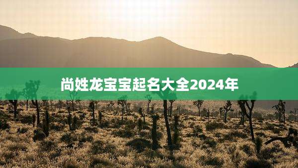 尚姓龙宝宝起名大全2024年
