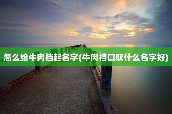 怎么给牛肉档起名字(牛肉档口取什么名字好)
