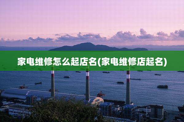 家电维修怎么起店名(家电维修店起名)