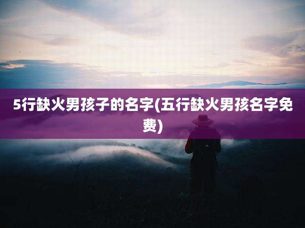 5行缺火男孩子的名字(五行缺火男孩名字免费)